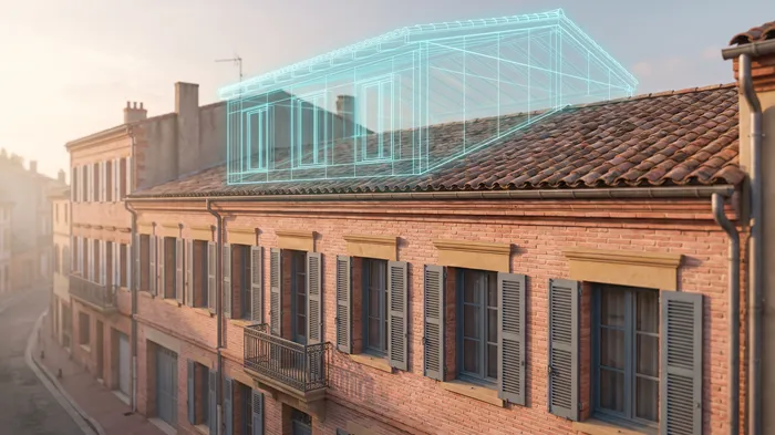 Surélévation d'une maison toulousaine en brique foraine